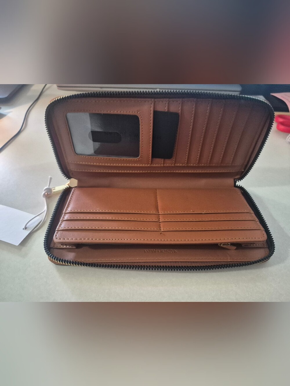 Classic Zip Wallet in Cognac